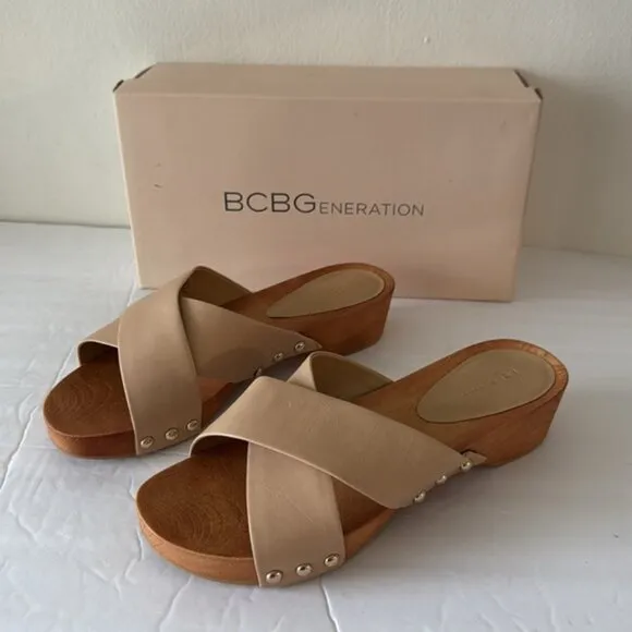 BCBGeneration 'Soho' Slide Sandal Warm Sand Natural Beige 8.5