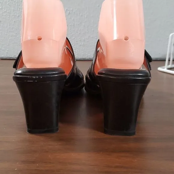 Beautifeel Begonia Black‎ Smooth Patent Leather Sandals Velcro Adjustable 42 11½