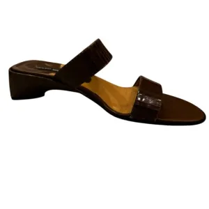 Beautiful! Sesto Meucci Brown Leather Sandals Slides Size 7.5