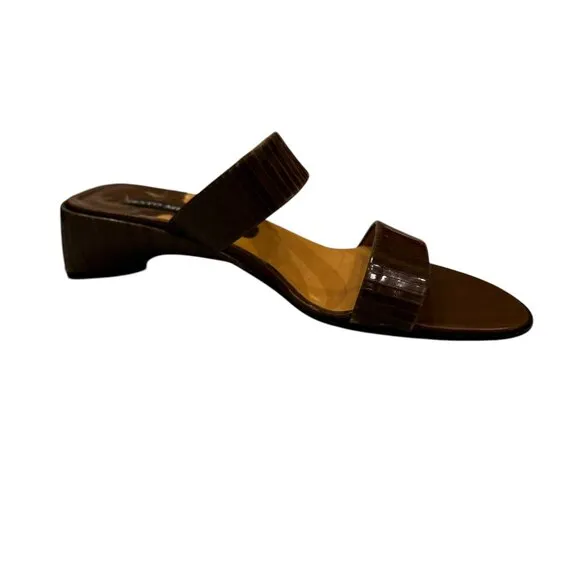Beautiful! Sesto Meucci Brown Leather Sandals Slides Size 7.5