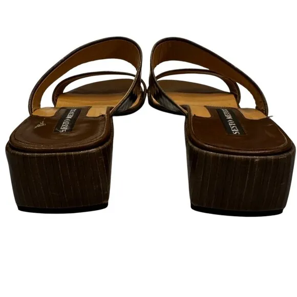 Beautiful! Sesto Meucci Brown Leather Sandals Slides Size 7.5