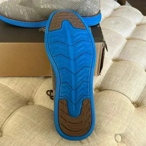 Bergamo Tech Knit Oxford Breathable Dress Shoes Khaki-Electric Blue