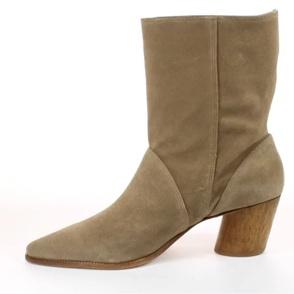 BERNARDO SUEDE LEATHER FRINGE WESTERN MID CALF BOOTS NWT
