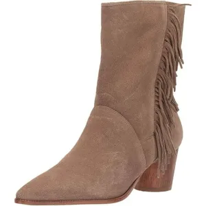 BERNARDO SUEDE LEATHER FRINGE WESTERN MID CALF BOOTS NWT