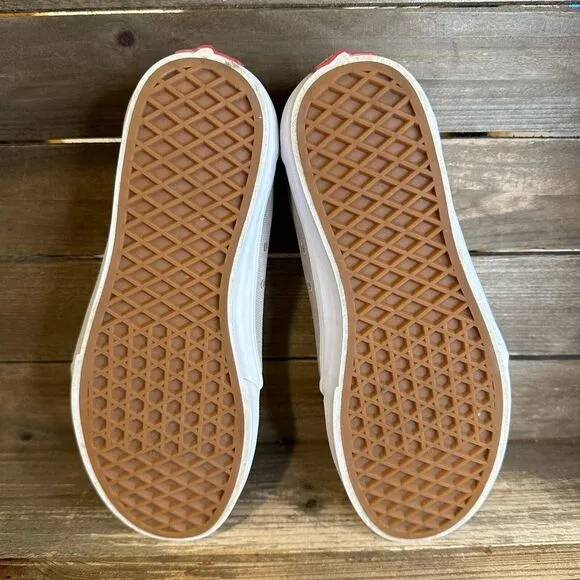 Big Kids Vans Ultracush Pro‎ Khaki Tan Skateboarding Sneakers Shoes Size 5.5 Y