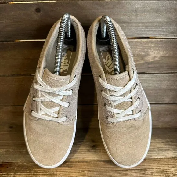 Big Kids Vans Ultracush Pro‎ Khaki Tan Skateboarding Sneakers Shoes Size 5.5 Y