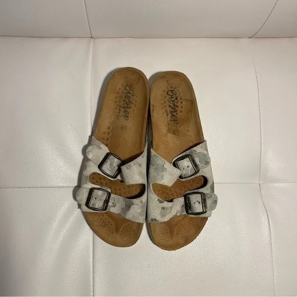 Biostep camouflage 2 bands leather foot bed sandals size 8.5