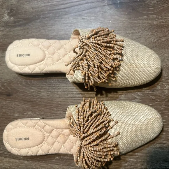 Birdies Women's Tan Beaded Slip-On mules women size 9