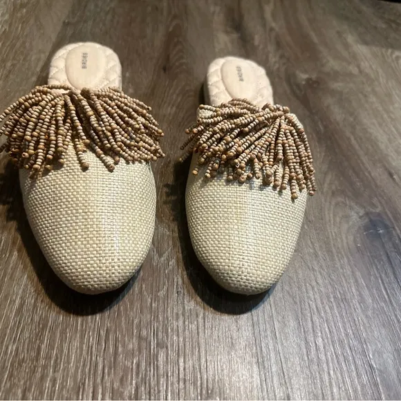 Birdies Women's Tan Beaded Slip-On mules women size 9