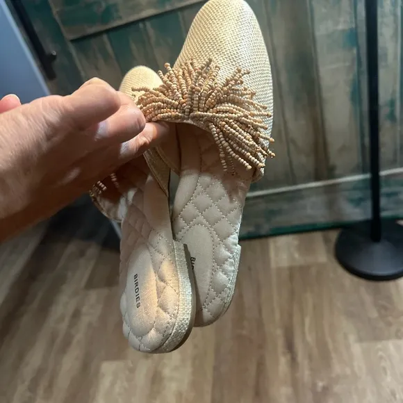 Birdies Women's Tan Beaded Slip-On mules women size 9