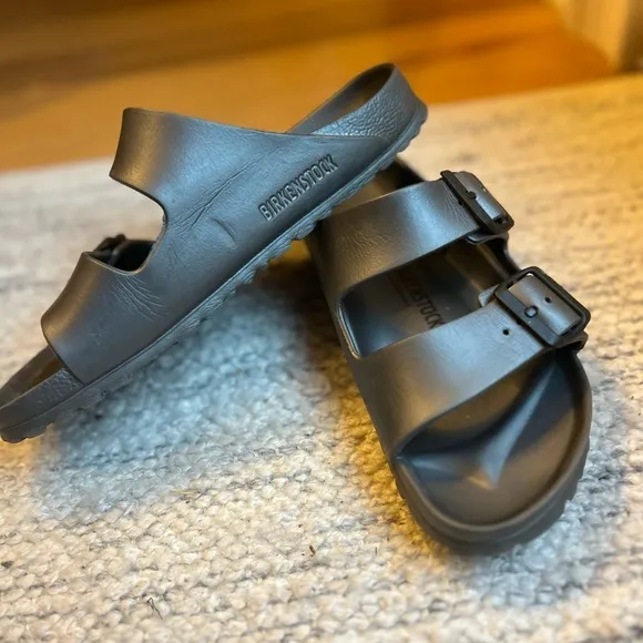 Birkenstock Adult Molded Arizona Eva Metallic Anthracite Slide Sandals