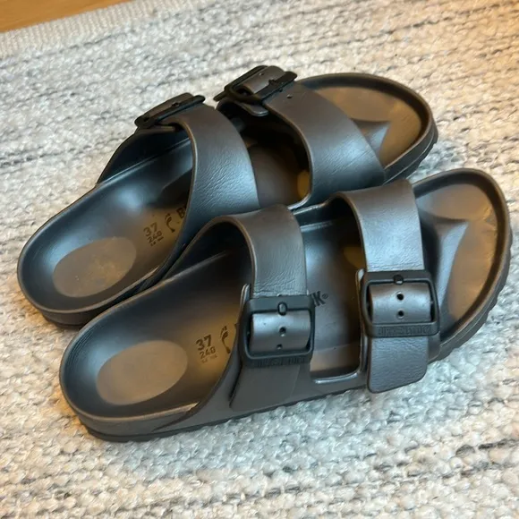 Birkenstock Adult Molded Arizona Eva Metallic Anthracite Slide Sandals