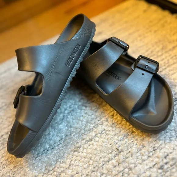 Birkenstock Adult Molded Arizona Eva Metallic Anthracite Slide Sandals