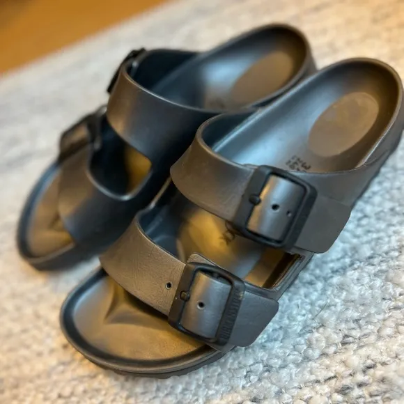 Birkenstock Adult Molded Arizona Eva Metallic Anthracite Slide Sandals