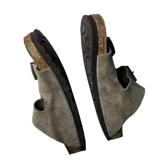 BIRKENSTOCK Arizona Beige Suede Sandals Two Buckles Size 39