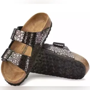 Birkenstock Arizona Birko Flor Sandals Metallic Stones Black US Size: 7-7.5 NWT