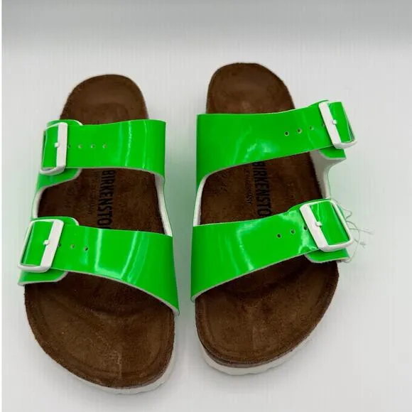 Birkenstock Arizona Birko-Flor Sandals Unisex Neon Green Size USW5/M3 EU36