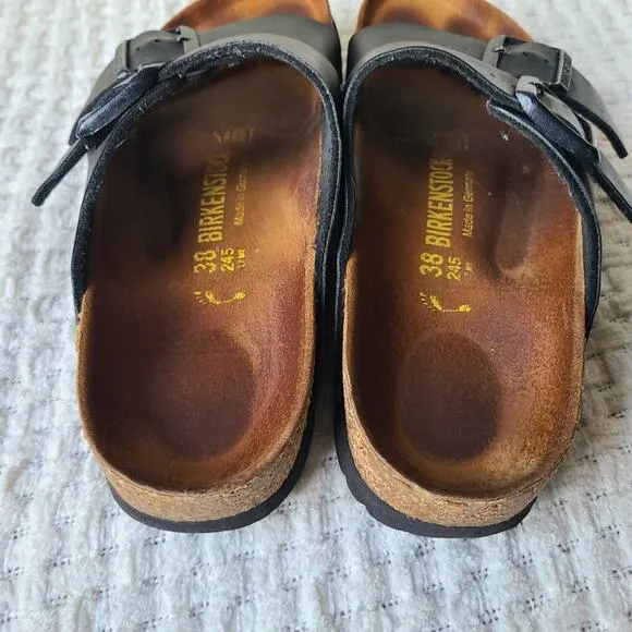 Birkenstock Arizona Black and Brown Leather Sandals Sandals Women's Size…