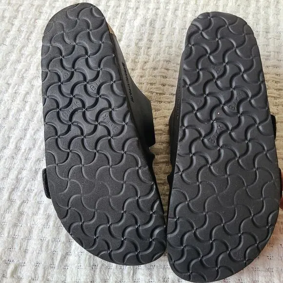 Birkenstock Arizona Black and Brown Leather Sandals Sandals Women's Size…