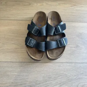 Birkenstock Arizona Black Leather Double Strap Sandals