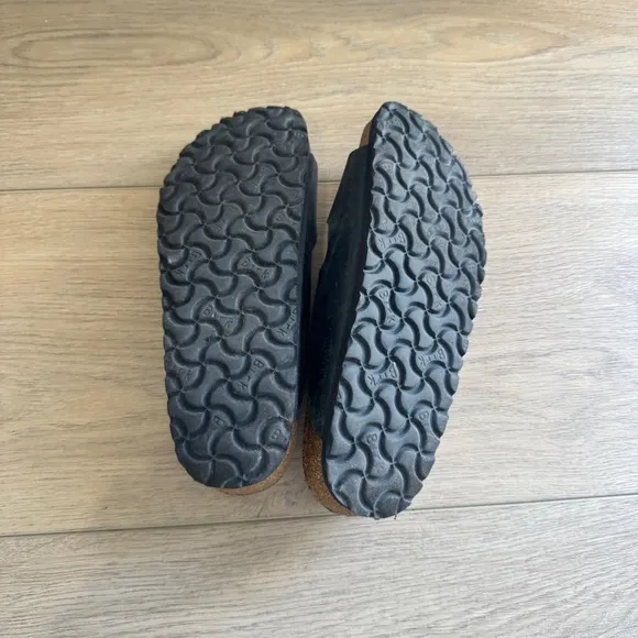 Birkenstock Arizona Black Leather Double Strap Sandals