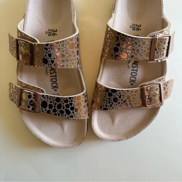Birkenstock Arizona New Sydney Copper Metallic Stones Sandals