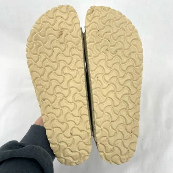 Birkenstock Arizona Sandal Washed Metallic Cream Gold Crackle Neutral Size EU 41