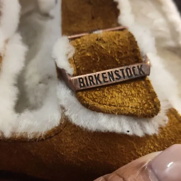 Birkenstock Arizona Shearling Slide Sandals (inside fur big toe, small spot left