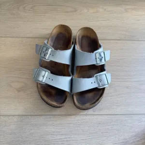 Birkenstock Arizona Silver Double Strap Sandals