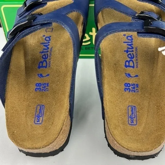 Birkenstock - ‘Betula Leo’ Navy sandals. Size EU38 Narrow. NWT. Firm! Last One!