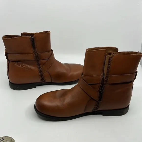 Birkenstock Collins British Tan Leather Ankle Boots Womens Shoes Size 38 US 7