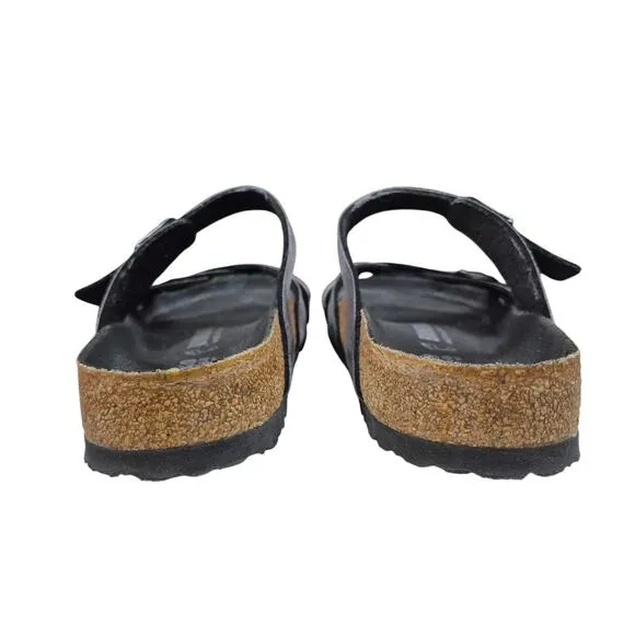 Birkenstock Franca Birko-Flor Slide Sandal - Black Iridescent Sandals Sz 40/9