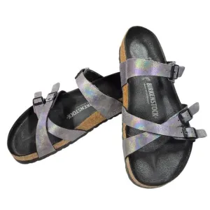 Birkenstock Franca Birko-Flor Slide Sandal - Black Iridescent Sandals Sz 40/9