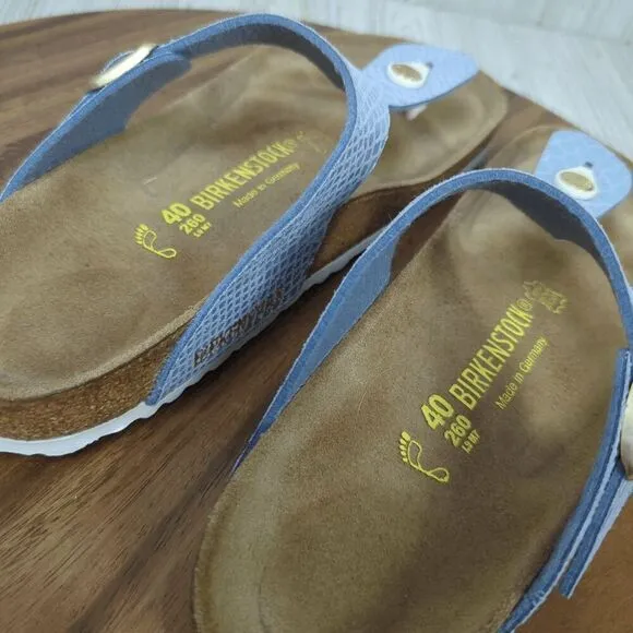 Birkenstock Gizeh Ladies Toe Post Sandals Snake Blue Women’s EU 40 US 10