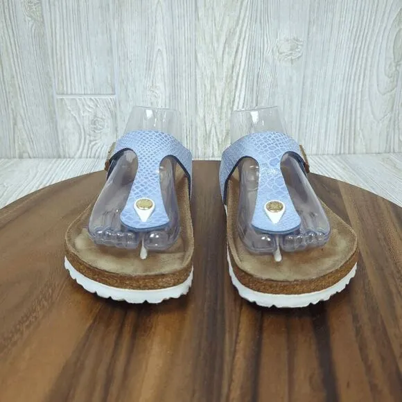 Birkenstock Gizeh Ladies Toe Post Sandals Snake Blue Women’s EU 40 US 10