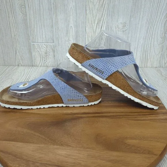 Birkenstock Gizeh Ladies Toe Post Sandals Snake Blue Women’s EU 40 US 10