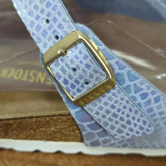 Birkenstock Gizeh Ladies Toe Post Sandals Snake Blue Women’s EU 40 US 10