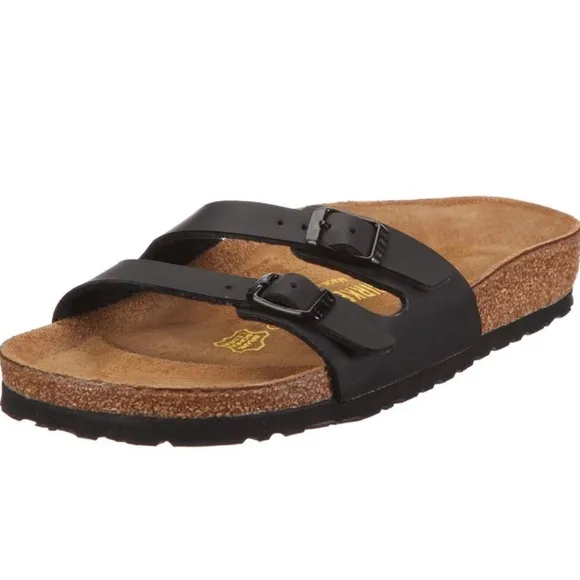 Birkenstock Ibiza Black Double Buckle Strap - Narrow Footbed - Sz 36 Hippie Boho