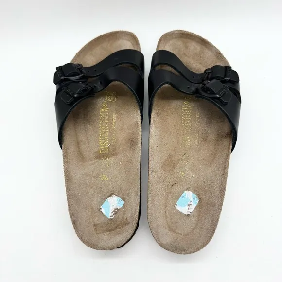Birkenstock Ibiza Black Double Buckle Strap - Narrow Footbed - Sz 36 Hippie Boho