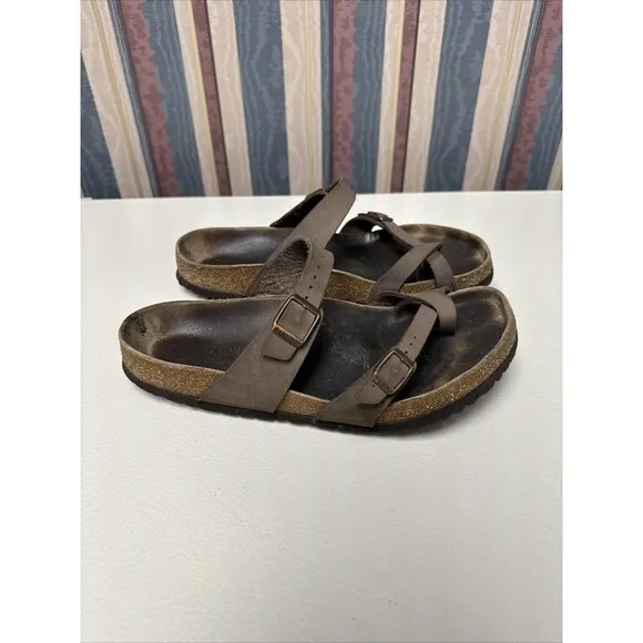 Birkenstock Mayari Brown Toe Loop Sandals Womens Size 11 EU42