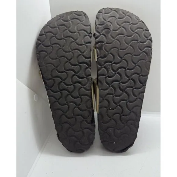 Birkenstock Mayari Pearl Cream Leather Sandals Toe Loop Women's Size EU 38 US 7