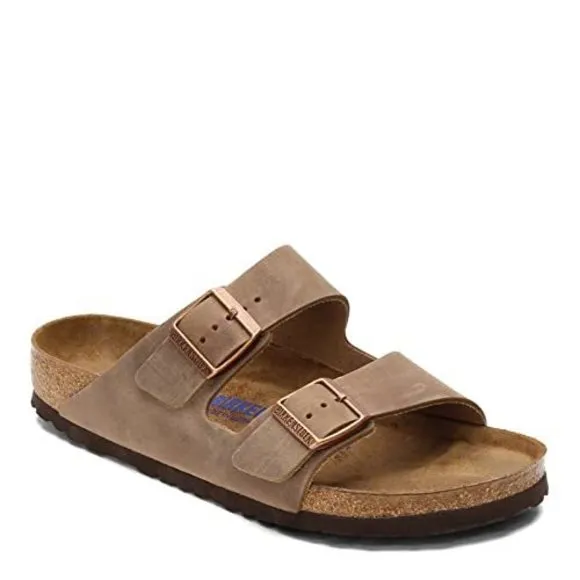 BIRKENSTOCK MEN'S ARIZONA SOFT FOOTBED SANDALS, TOBACCO, BROWN, 10.5 WOMEN/