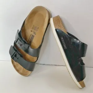 Birkenstock Milano Patent Leather Arizona Double Strap Sporty Grip Sandals