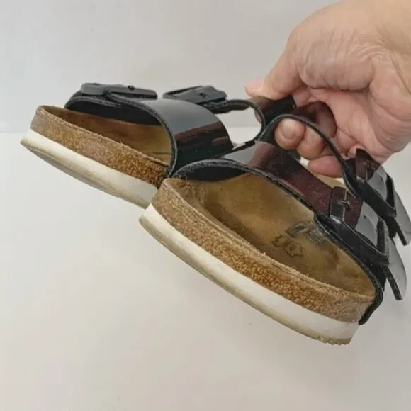 Birkenstock Milano Patent Leather Arizona Double Strap Sporty Grip Sandals