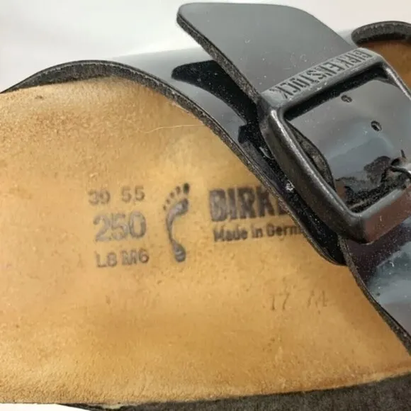 Birkenstock Milano Patent Leather Arizona Double Strap Sporty Grip Sandals