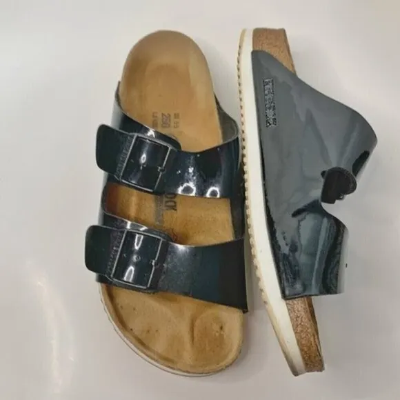 Birkenstock Milano Patent Leather Arizona Double Strap Sporty Grip Sandals