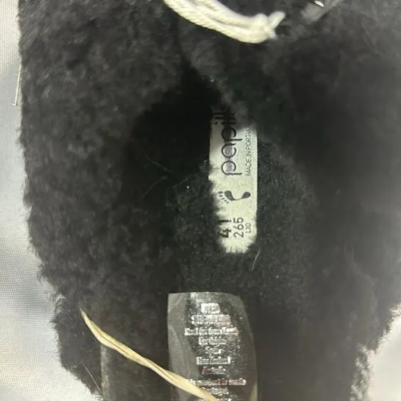 BIRKENSTOCK PAPILLIO ARIZONA SHEARLING SANDALS IN BLACK NWT
