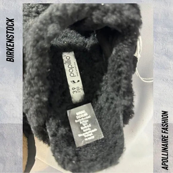 BIRKENSTOCK PAPILLIO ARIZONA SHEARLING SANDALS IN BLACK NWT