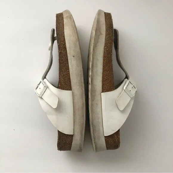 Birkenstock Papillio Gizeh white leather platform sandals size 40 woman’s