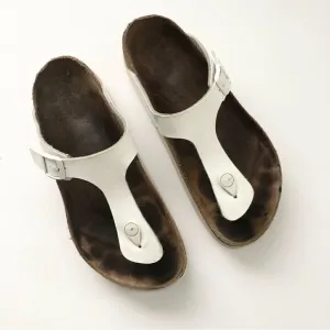 Birkenstock Papillio Gizeh white leather platform sandals size 40 woman’s